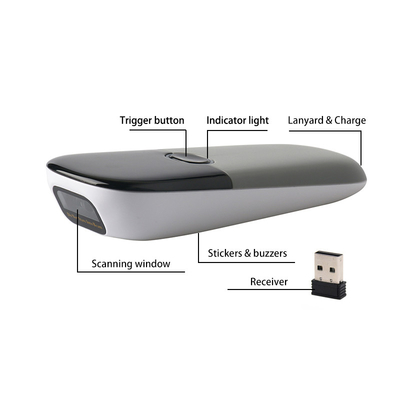 Mini Portatif Barkod Tarayıcısı Kablosuz 2D Bluetooth Barkod Okuyucu DI9120-2D