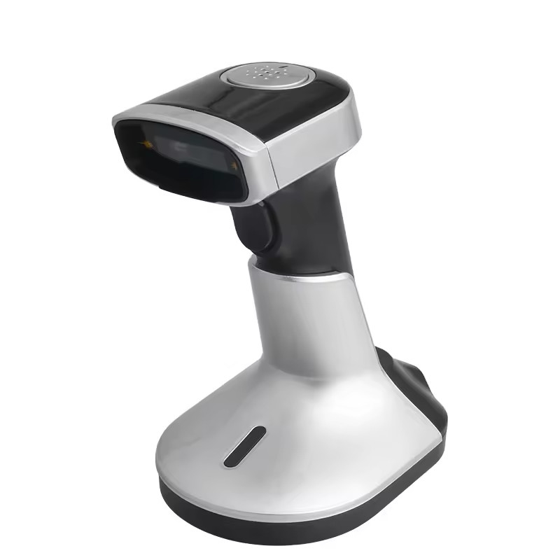 El barkod tarayıcısı 1 boyutlu QR kodu şarj basamağı ile USB kablosuz Bluetooth barkod okuyucu